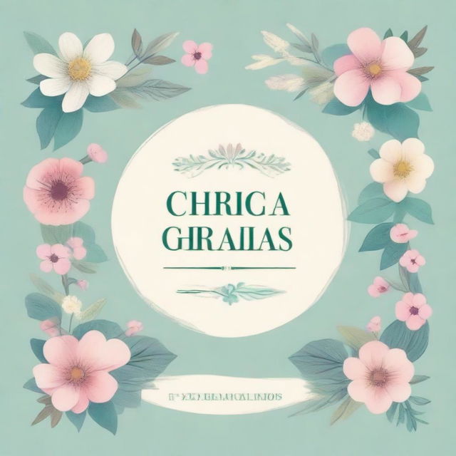 Create an image for printing that says 'Cirurgia Geral e Traumas' with floral and medical themes, incorporating feminine and delicate touches