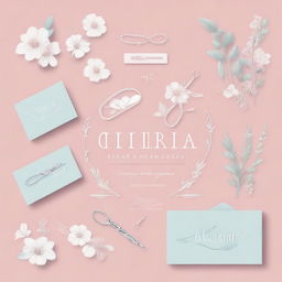 Create an image for printing that says 'Cirurgia Geral' with medical themes, incorporating feminine and delicate touches