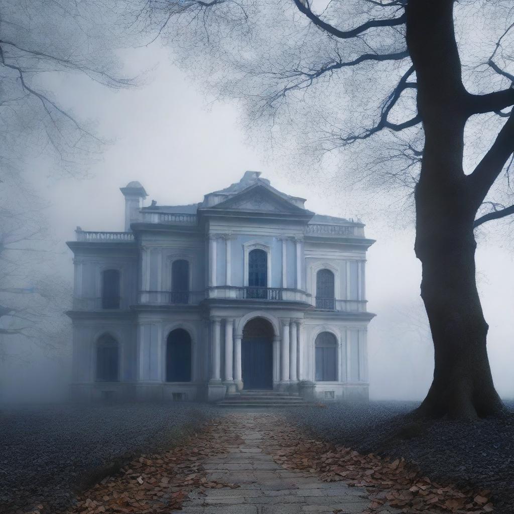 The cover of the book 'Sombras do Passado' features an old mansion shrouded in ethereal mist, evoking mystery and romance