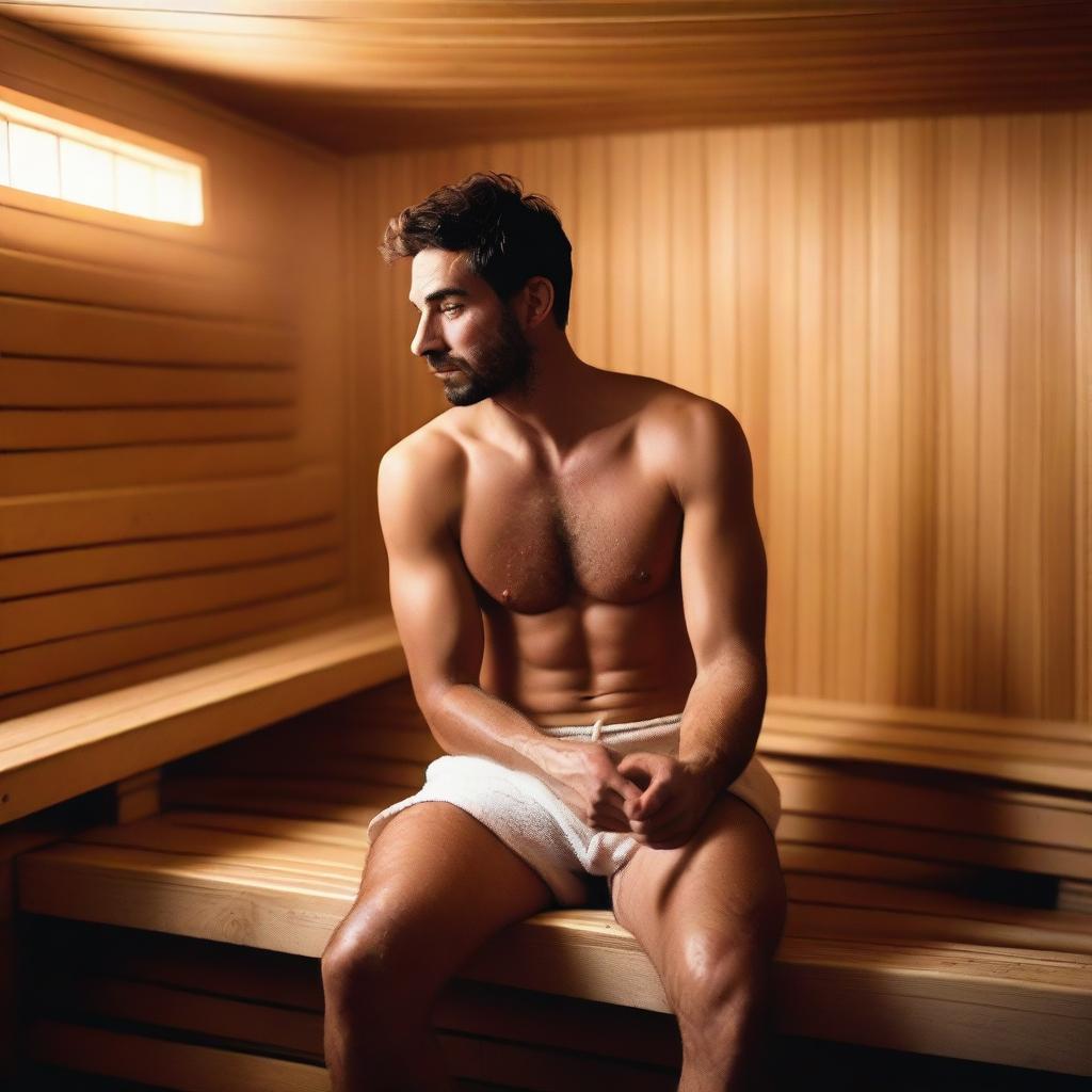 A young Argentine man visiting a sauna for the first time