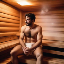 A young Argentine man visiting a sauna for the first time