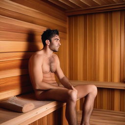 A young Argentine man visiting a sauna for the first time