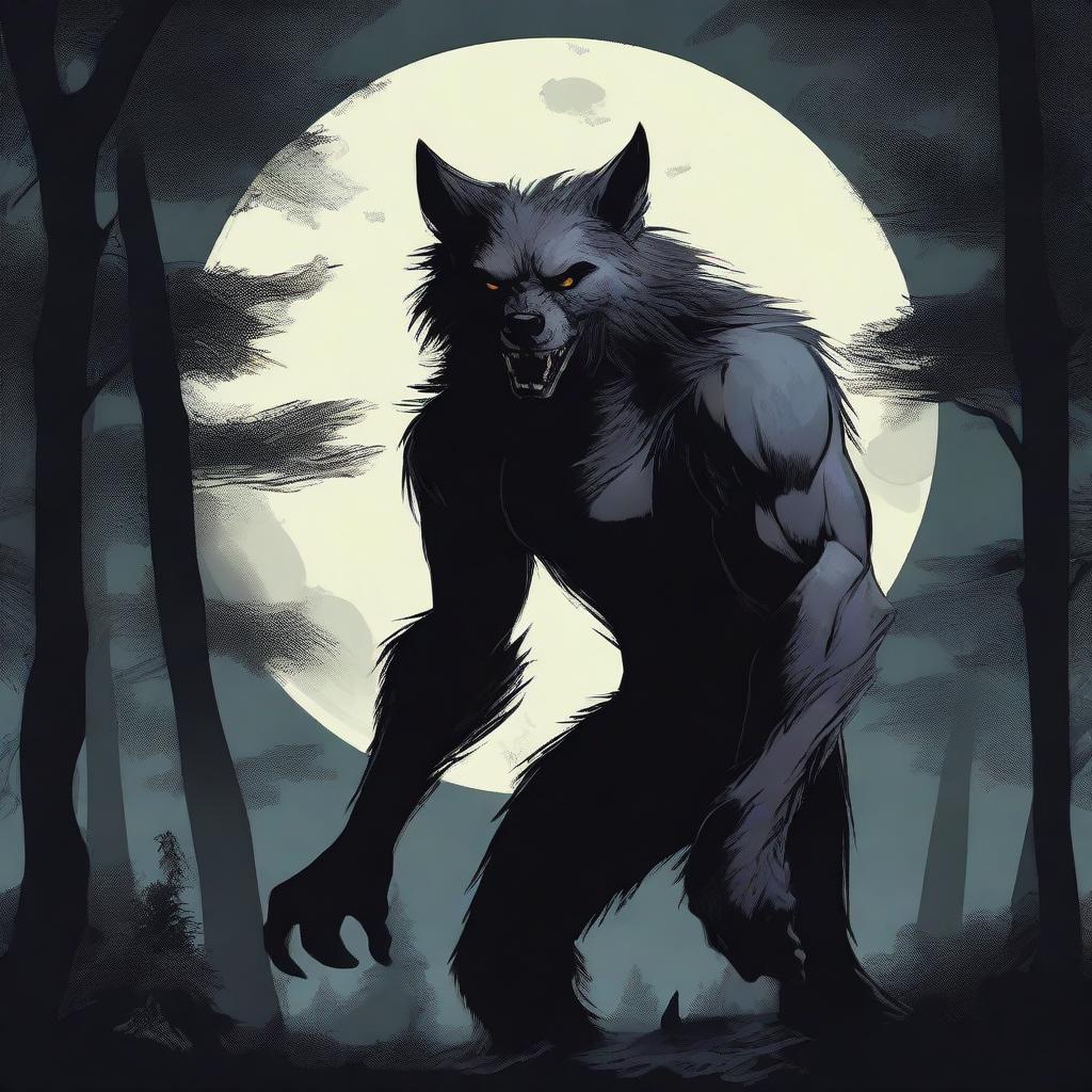 A detailed image of a werewolf, also known as a lycanthrope