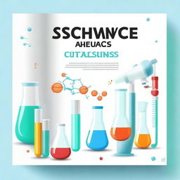 Create a cover for a science book featuring a white background