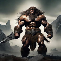 An epic image of a barbarian beast