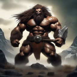 An epic image of a barbarian beast