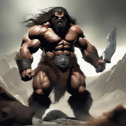 An epic image of a barbarian beast