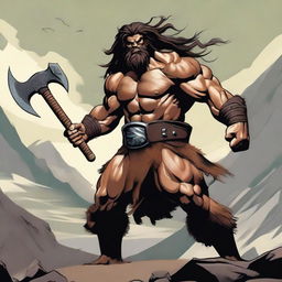 A detailed image of a barbarian warrior