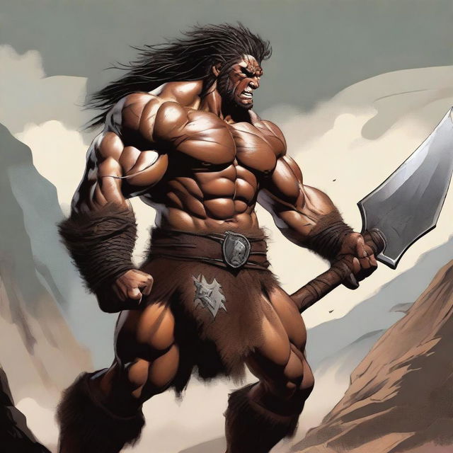 A detailed image of a barbarian warrior