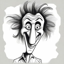 A caricature-style image of an extremely unattractive person named Bernat, with exaggerated features such as a large nose, crooked teeth, and messy hair