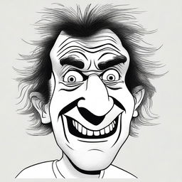 A caricature-style image of an extremely unattractive person named Bernat, with exaggerated features such as a large nose, crooked teeth, and messy hair