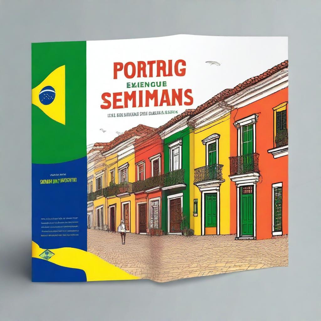 Create a book cover with the text 'Portugues em 12 semanas'