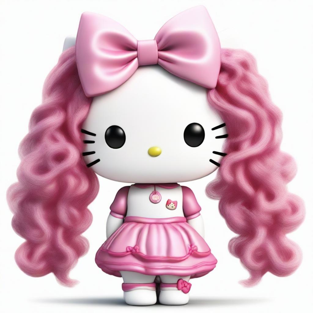 Create a realistic image of Hello Kitty with a human body