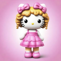 Create a realistic image of Hello Kitty with a human body