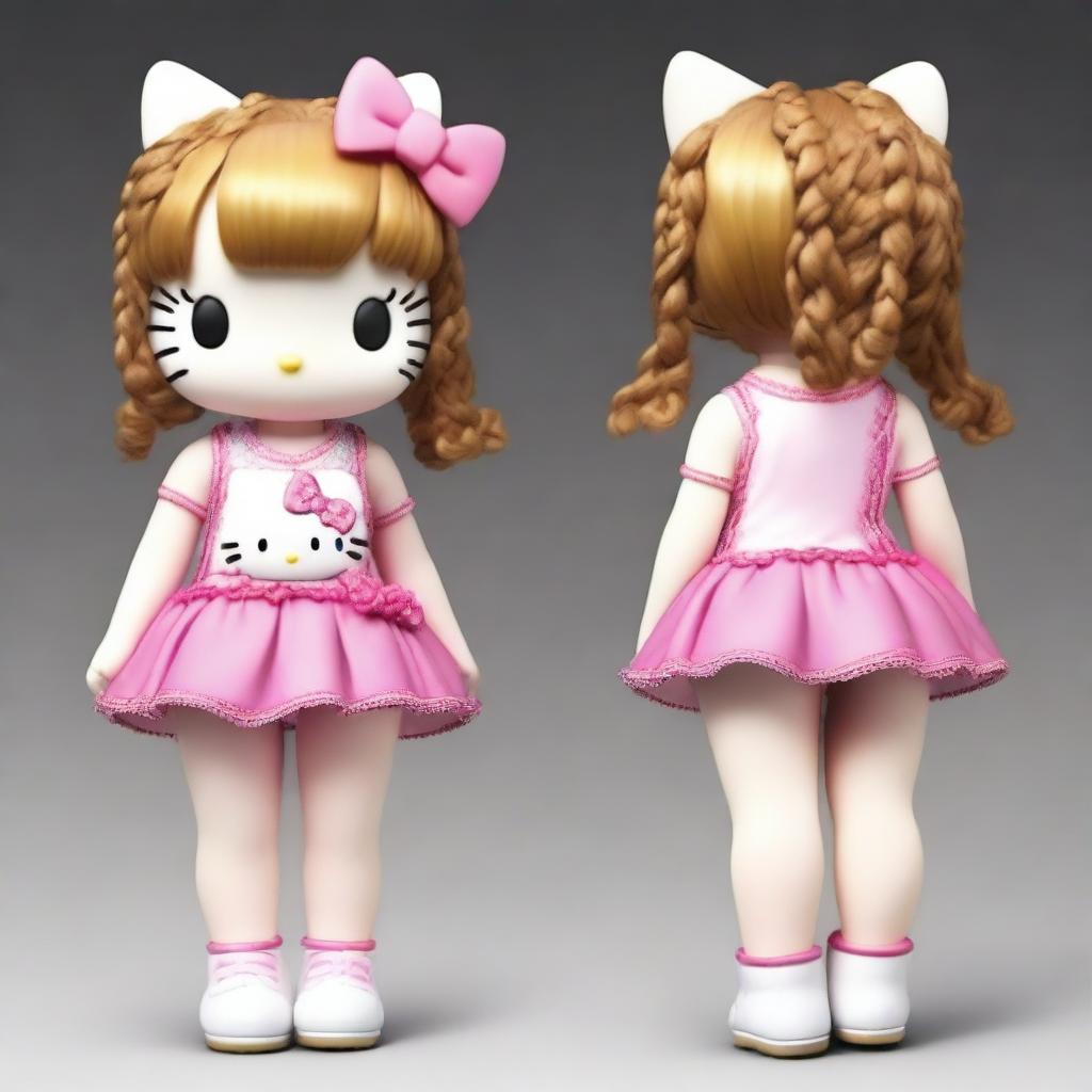 Create a realistic image of Hello Kitty as a human