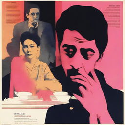 A film poster depicting an intimate dinner scene featuring Massele, a man in his 30s with a warm, loving expression, seated across from Efa, a faint, ethereal woman suggesting her ghostly presence