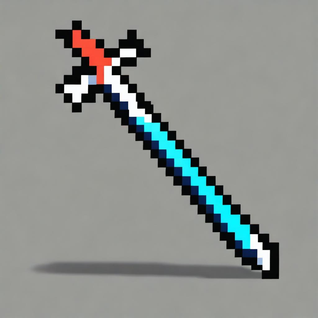 Create a 16 by 16 pixel art image of a lance that is styled like it is from the Minecraft universe