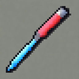 Create a 16 by 16 pixel art image of a lance that is styled like it is from the Minecraft universe