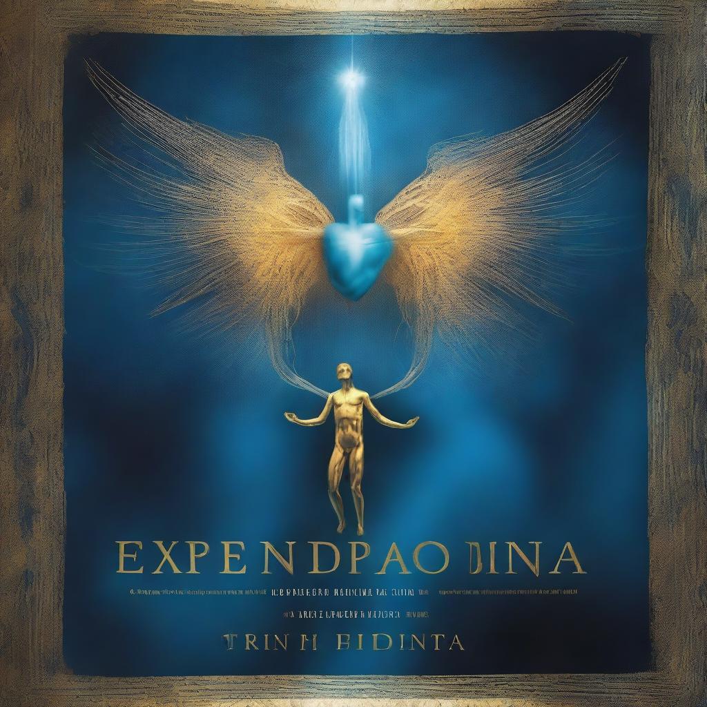 An emotional and spiritual book cover, using a combination of celestial blue and gold