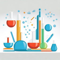 Create a cover for a science subject featuring various scientific tools such as microscopes, test tubes, beakers, and flasks