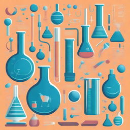 A detailed cover for a science subject featuring various scientific tools such as beakers, microscopes, test tubes, and books