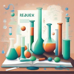 A detailed cover for a science subject featuring various scientific tools such as beakers, microscopes, test tubes, and books