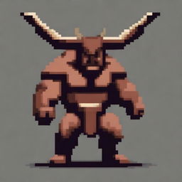 Create another image of a minotaur in pixel art style