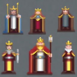 Create a pixel art image of a king