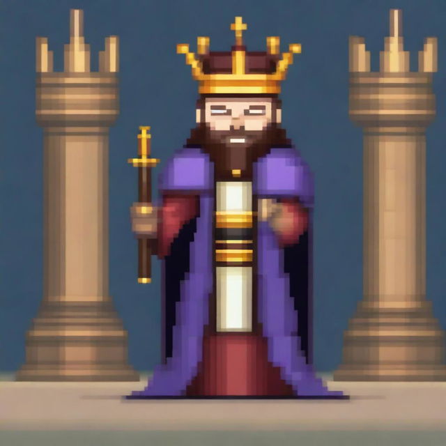 Create a pixel art image of a king