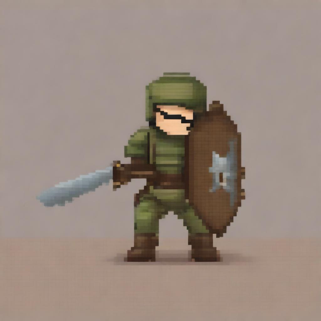 Create a pixel art image of a fallen Greek soldier