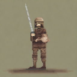 Create a pixel art image of a fallen Greek soldier