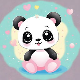 A cute and adorable baby panda in a kawaii style