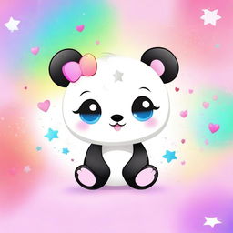 A cute and adorable baby panda in a kawaii style
