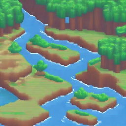 Create a pixel art image of seas flooding unpopulated and dry places