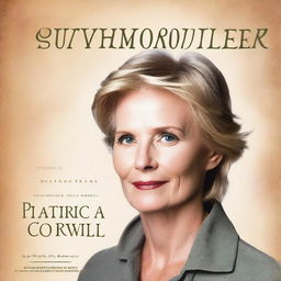 Create an image with the name 'Patricia Cornwell' prominently displayed at the top