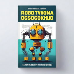 Create a book cover with the title 'Robotyczne opowieści na spokojną noc