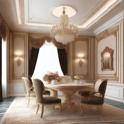 Create an image of a luxury wall for a dining room