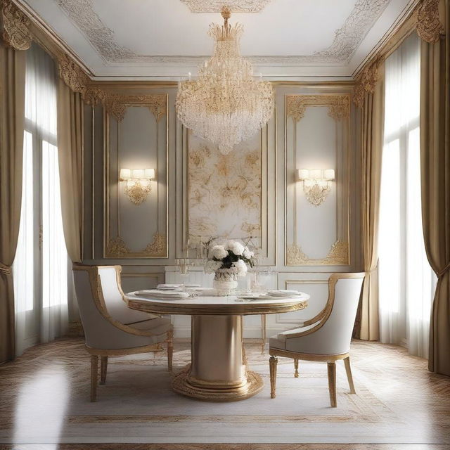 Create an image of a luxury wall for a dining room