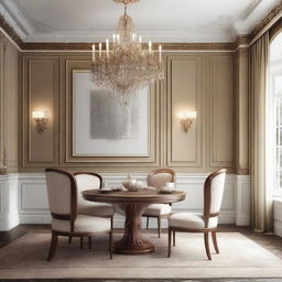 Create an image of a luxury wall for a dining room