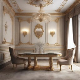 Create an image of a luxury wall for a dining room