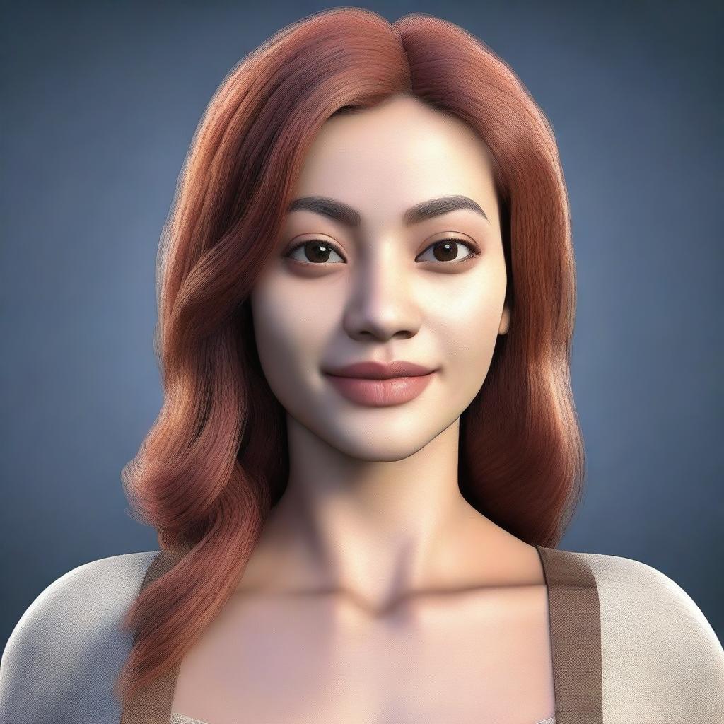 Create a computer-generated image of a female character