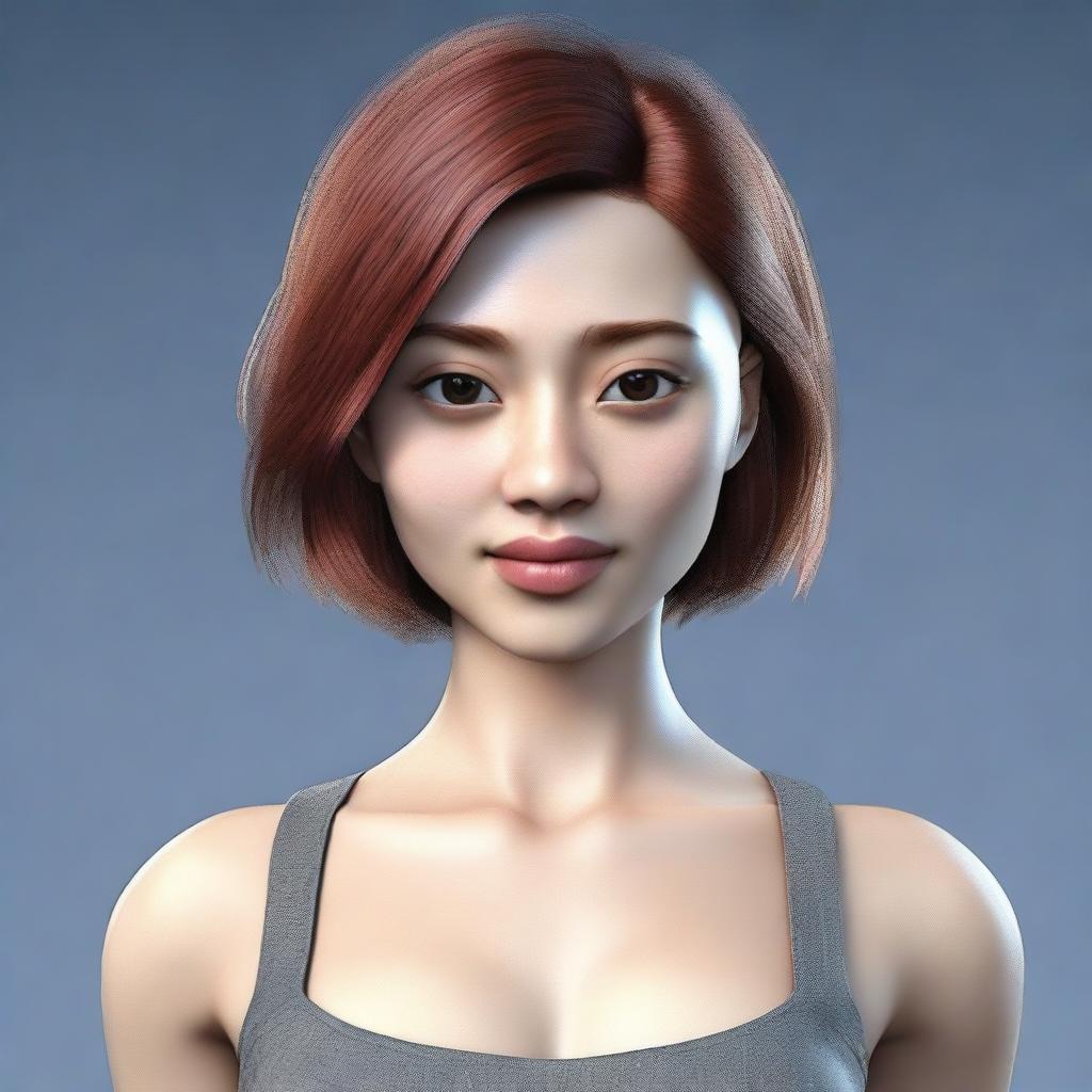 Create a computer-generated image of a female character