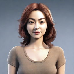 Create a computer-generated image of a female character