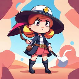 A detailed illustration of Piper from Brawl Stars, showcasing her elegant and sophisticated appearance