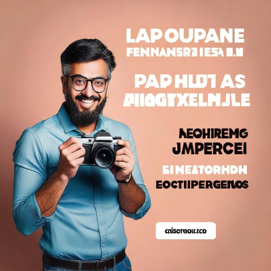 A vibrant and eye-catching YouTube thumbnail highlighting the importance of photography in entrepreneurship