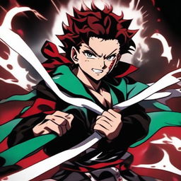 An epic profile picture of Tanjiro Kamado from Demon Slayer