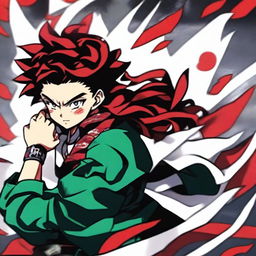 An epic profile picture of Tanjiro Kamado from Demon Slayer with no background