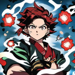 An epic profile picture of Tanjiro Kamado from Demon Slayer with no background