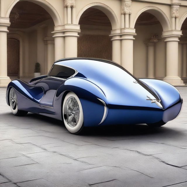 A stunning car design that combines the classic 1939 Chevy with the futuristic elements of the Devel Sixteen