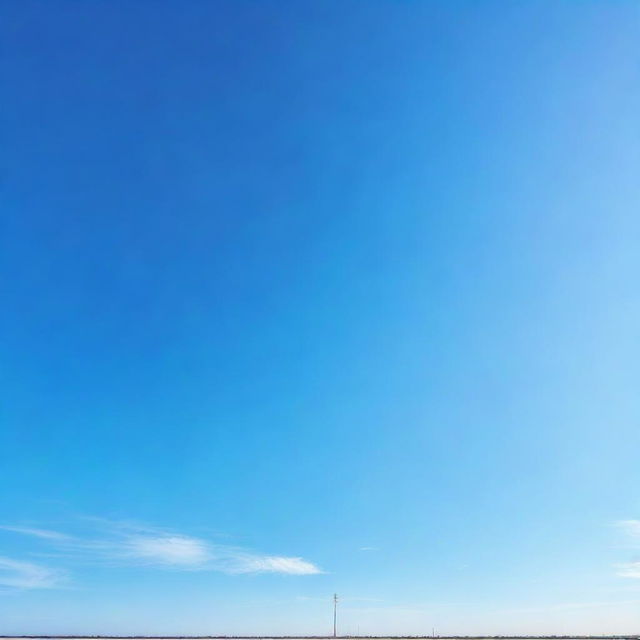 A wide-angle 16:9 image of a clear blue sky with no clouds